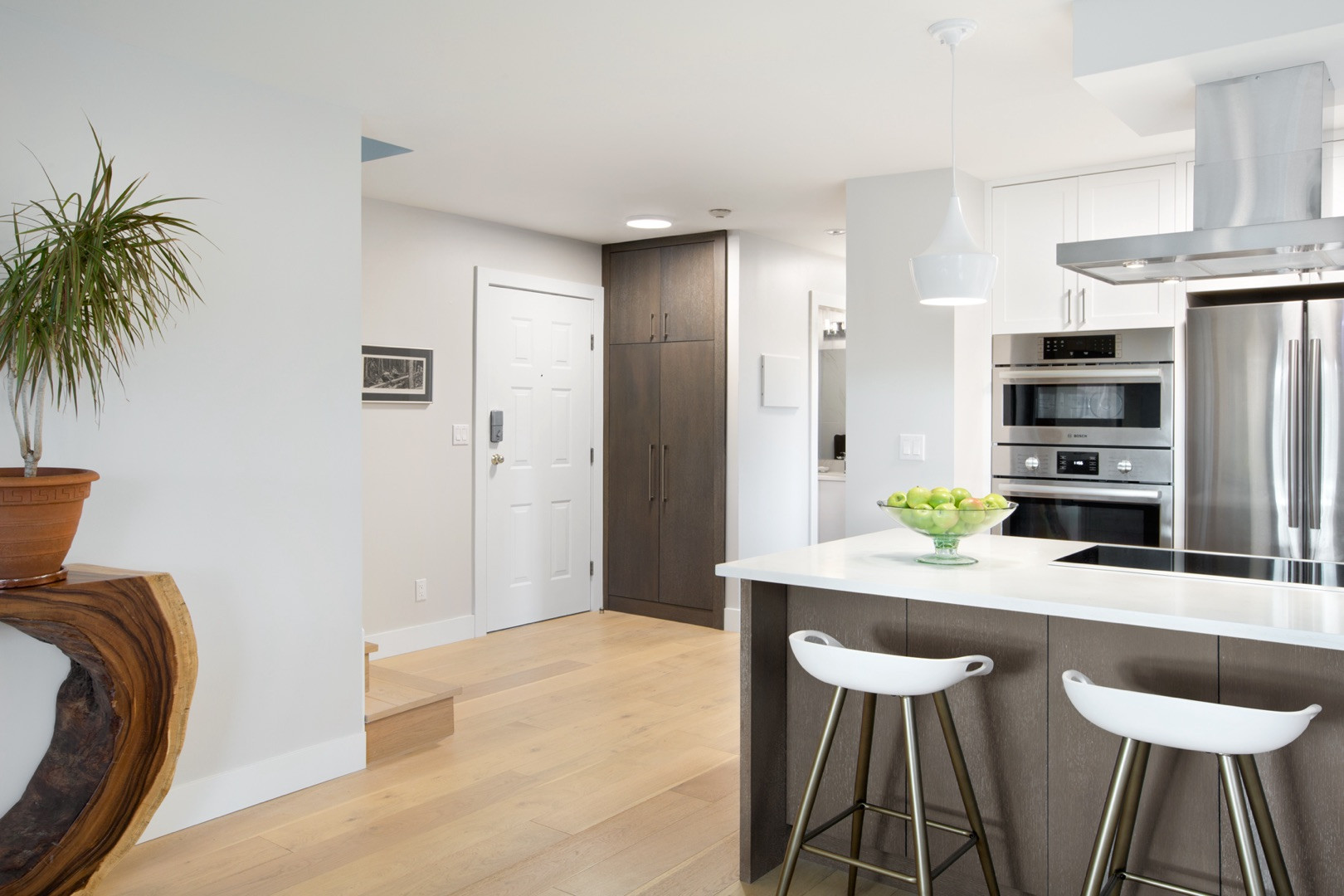 custom kitchen and entryway