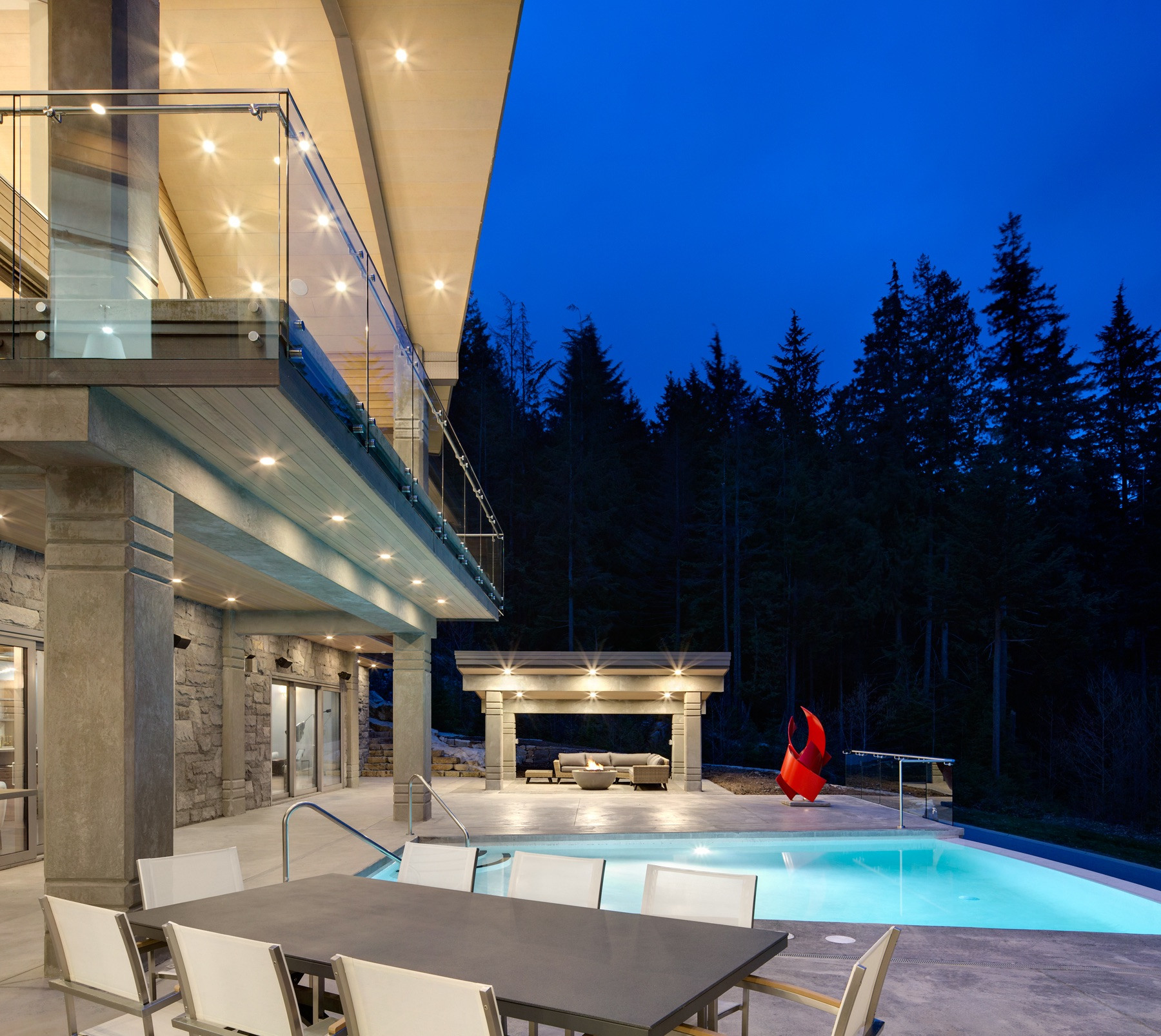 custom pool and outdoor living space